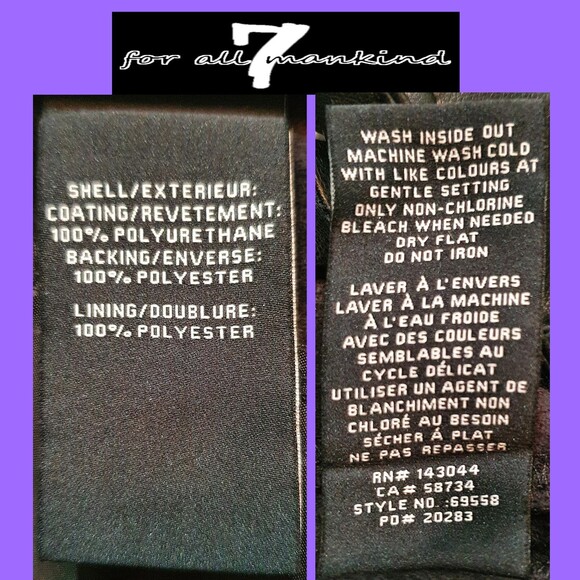 7 For All Mankind NEW Parisian Chic Coated Faux Leather Wide Crop Leg Pant L - Picture 10 of 11